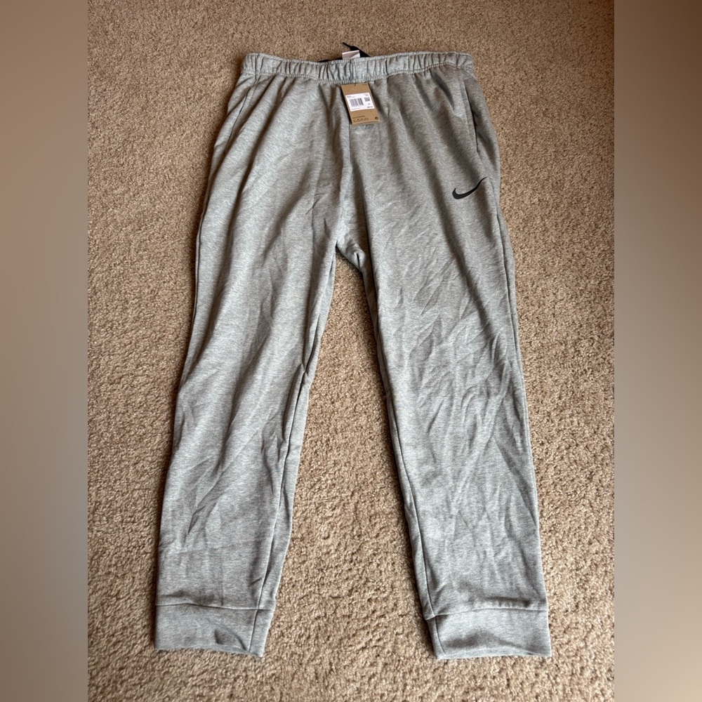 Nike Dri Fit Fleece Tapered Mens Training Pants Joggers Gray CZ6379-063 size XXL